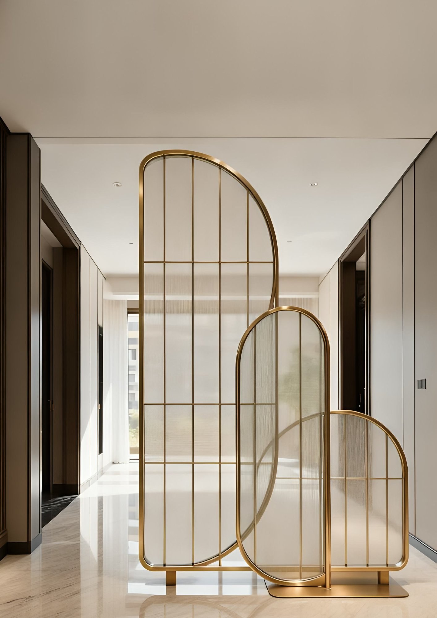 Arch Line Partition PVD Gold